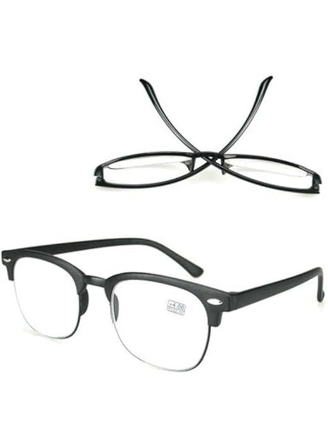 My souq store:Classic Unisex Half-Frame Reading Glasses - Lightweight & Comfortable Design - Black. - Image 2
